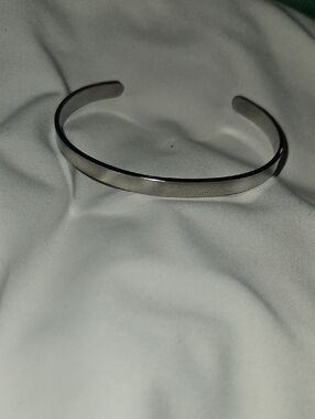 Engraved Silver Cuff Bracelet